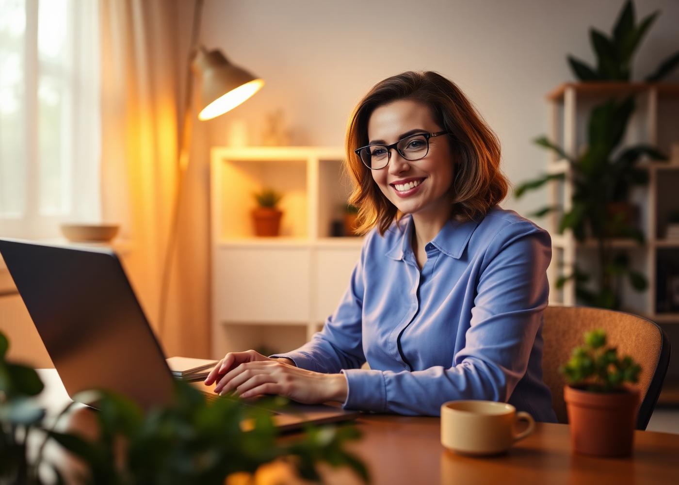 Professional preparing for a video interview